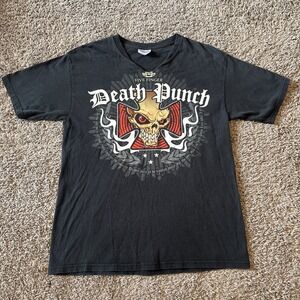 Vintage FIVE FINGER‎ DEATH PUNCH Concert Band HEAVY METAL TEE T SHIRT Medium M